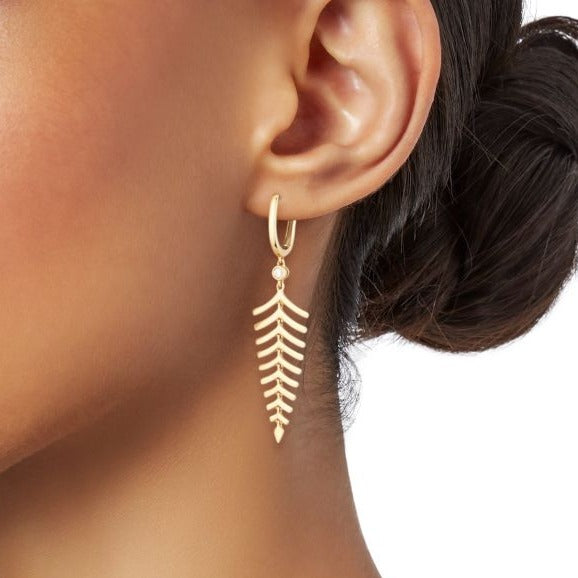 Preowned Roberto Coin Feather Drop Earrings