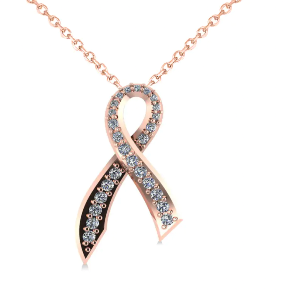 Pink Ribbon Necklace