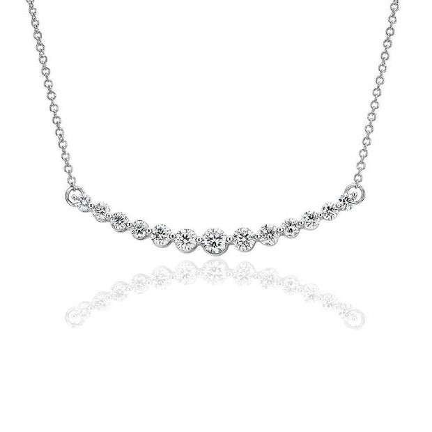 Diamond Curved Bar Necklace