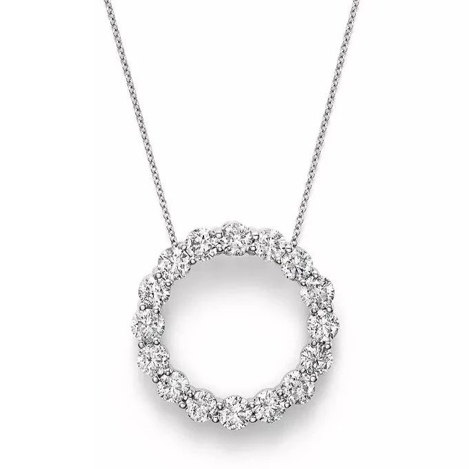 Diamond Open Circle Pendant Necklace