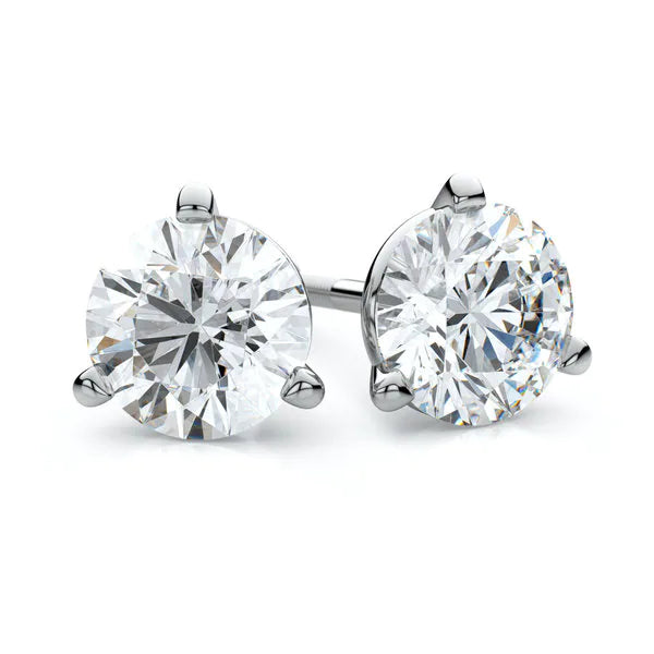 Round Diamond Stud Earrings