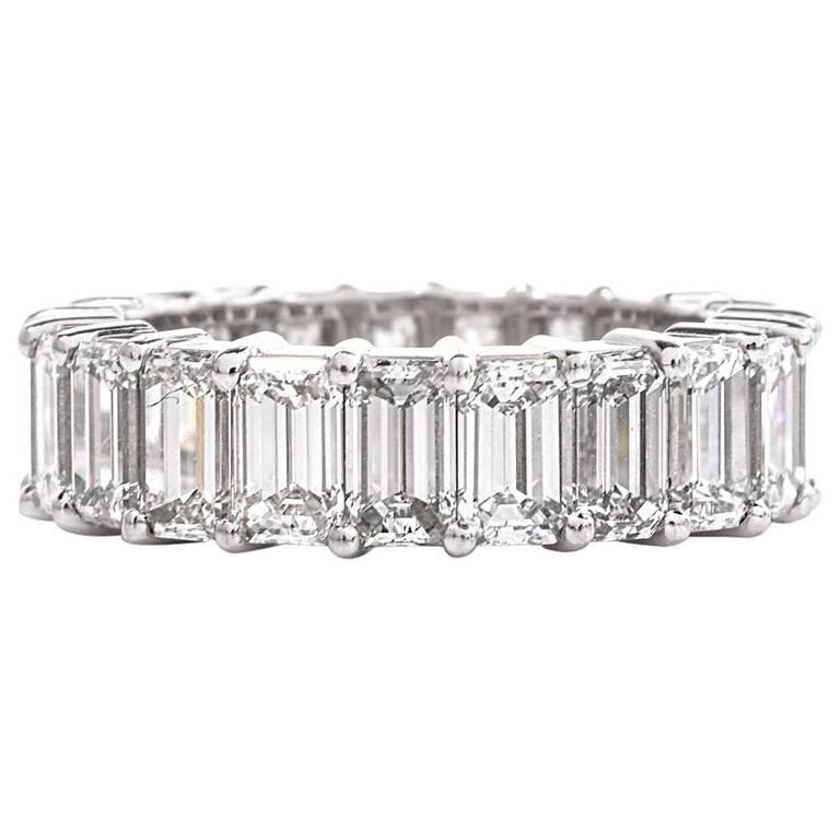 Diamond Emerald Cut Eternity Band