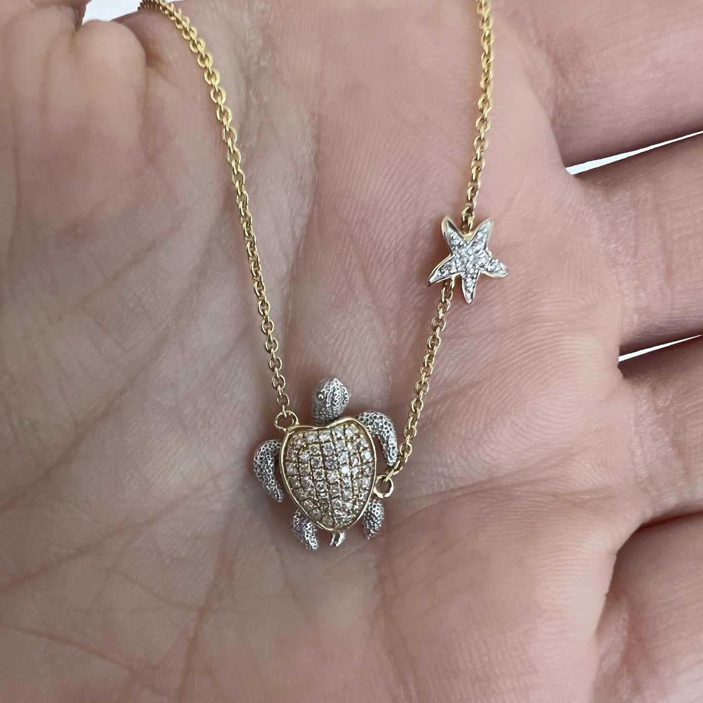 Diamond Turtle Necklace