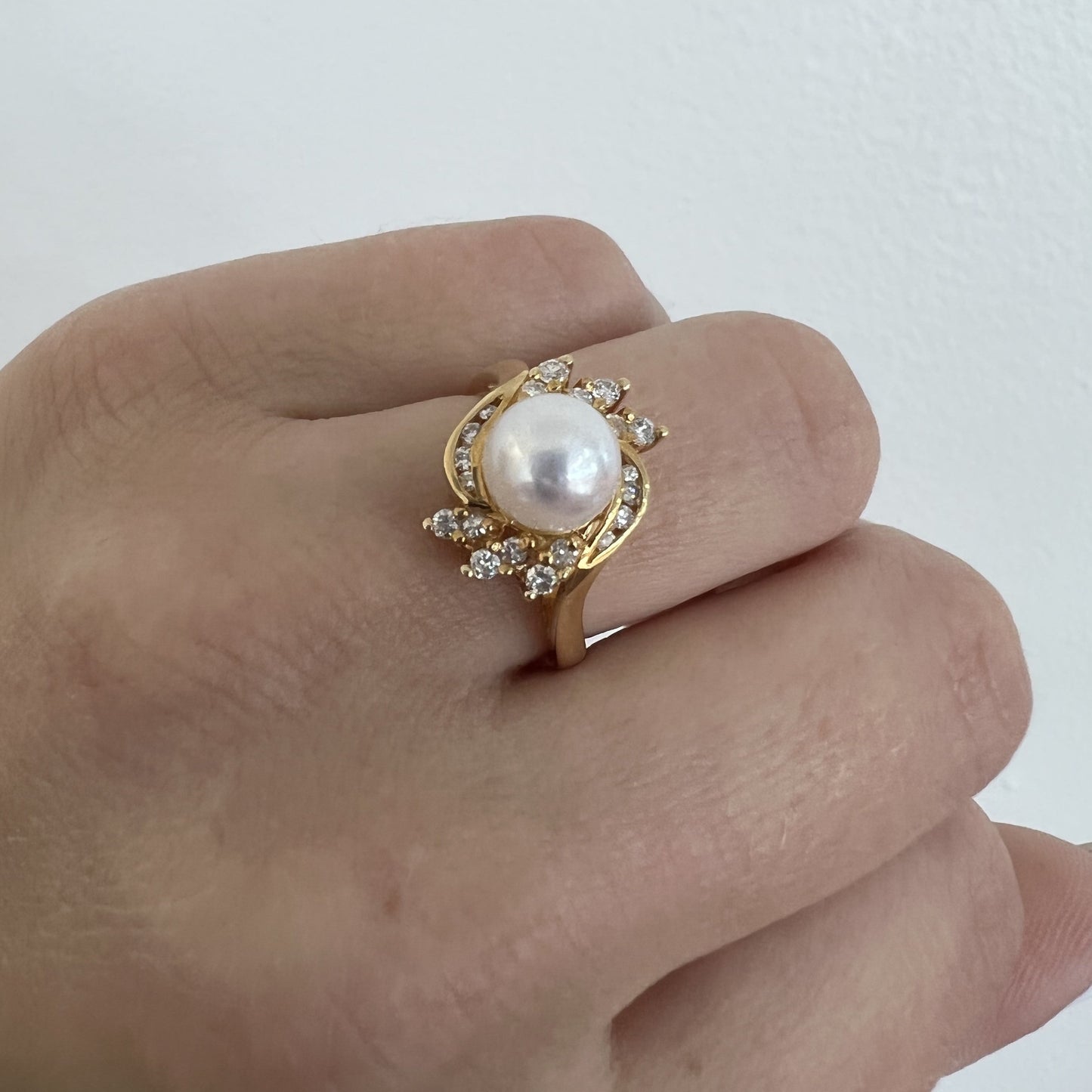 Pearl and Diamond Ring