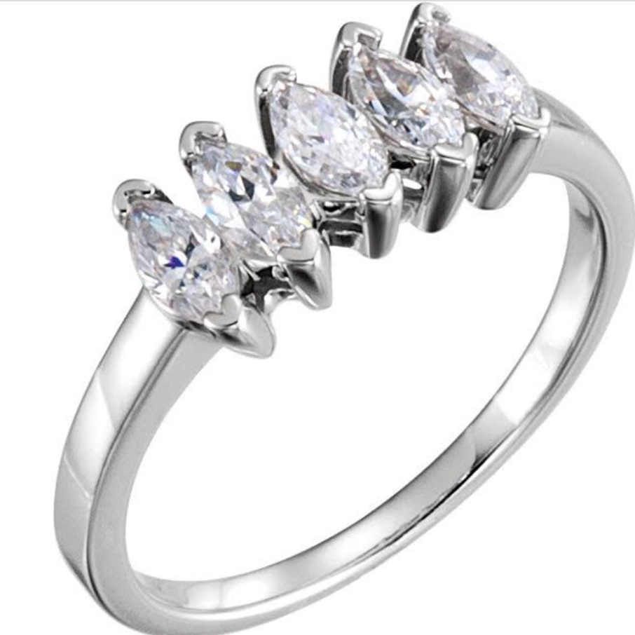 Marquise Diamond Anniversary Band