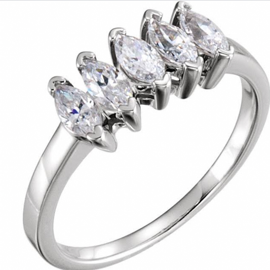 Marquise Diamond Anniversary Band