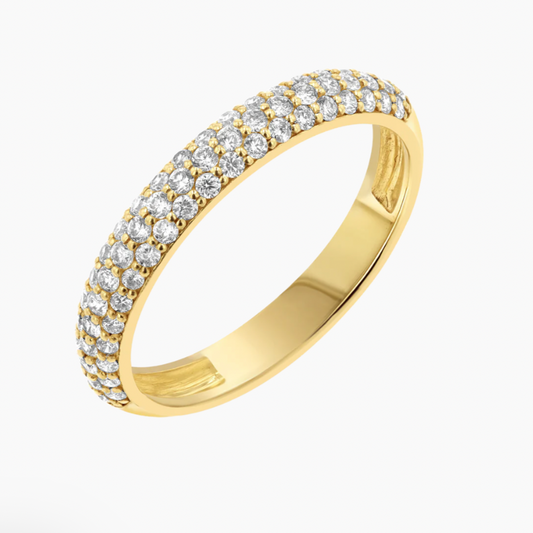 Three Row Diamond Pave Band