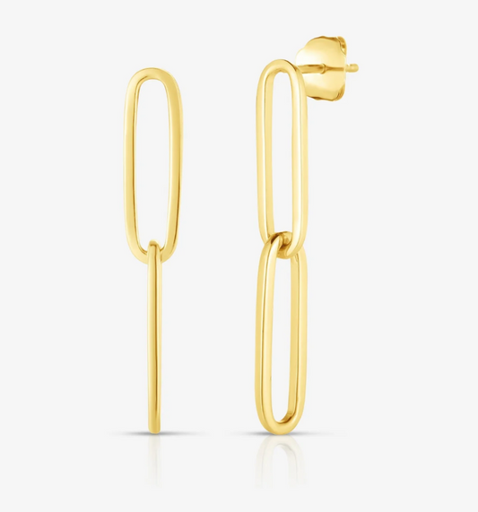 14k Gold Paperclip Earrings