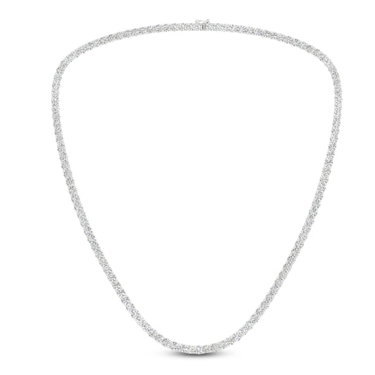 Round Diamond Tennis Necklace